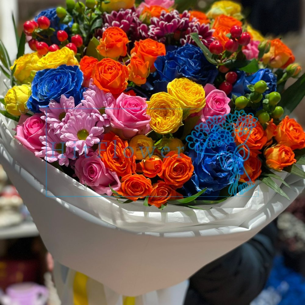 Букет цветов из: Розы и Хризантемы